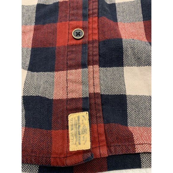 Jachs Flannel Buffalo Plaid Americana Red Long Sleeve Thick 100% Cotton Workwear - Picture 2 of 9